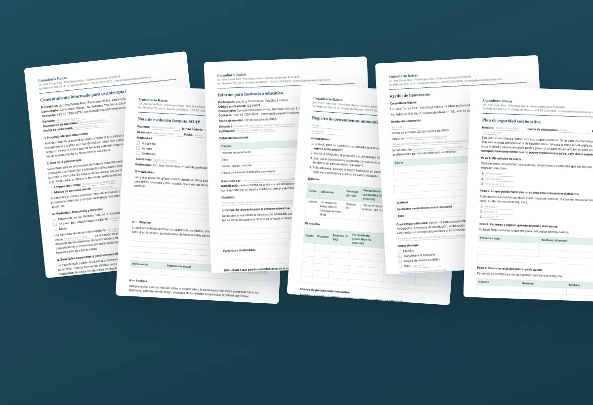 Varios documentos del kit